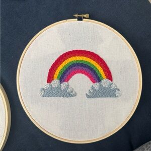 Rainbow Embroidery Hoop Art